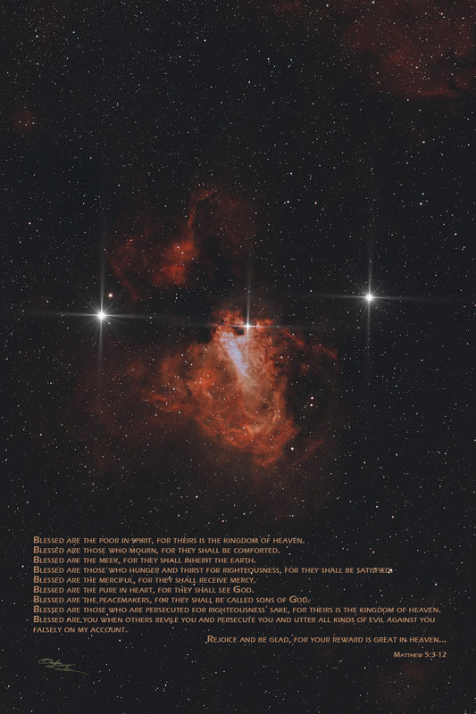 Omega Nebula - M17 with Beatitudes - 24"x36" Poster Large