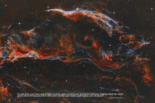 Filamentary Nebula NGC 6960 - 36"x24" Poster - Where God Guides