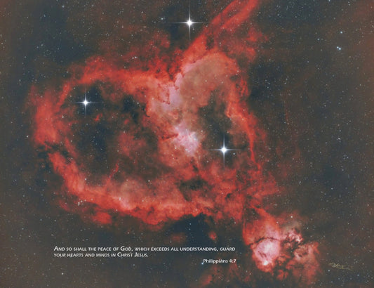 Heart Nebula IC1805 24"x18" Canvas Print - Where God Guides
