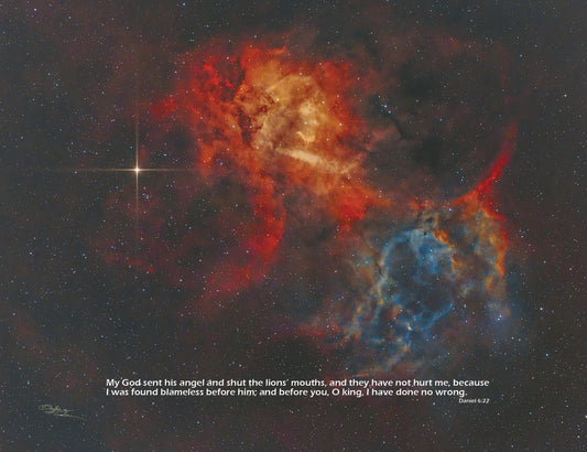 SH2-132 Lion Nebula 24"x18" Canvas Print - Where God Guides